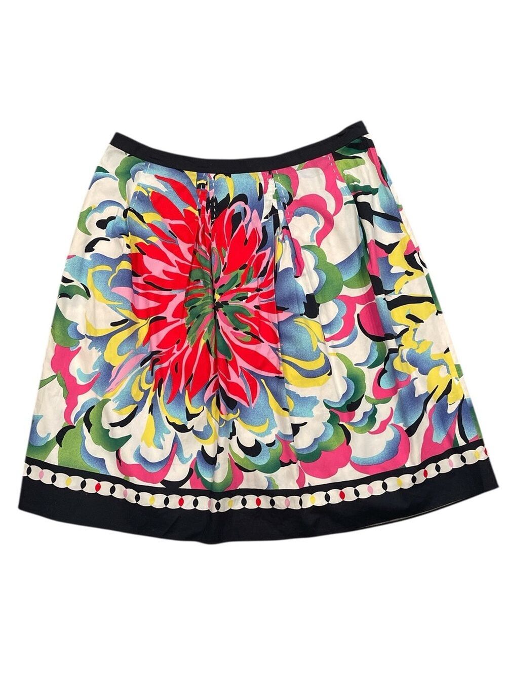 Palm Beach Floral A-Line Midi Skirt Colour Pop Print Size 10 - Picture 3 of 8